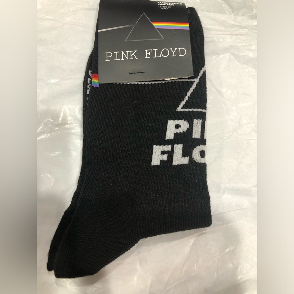 Pink Floyd‎ black dark side of the moon graphic print socks one size new